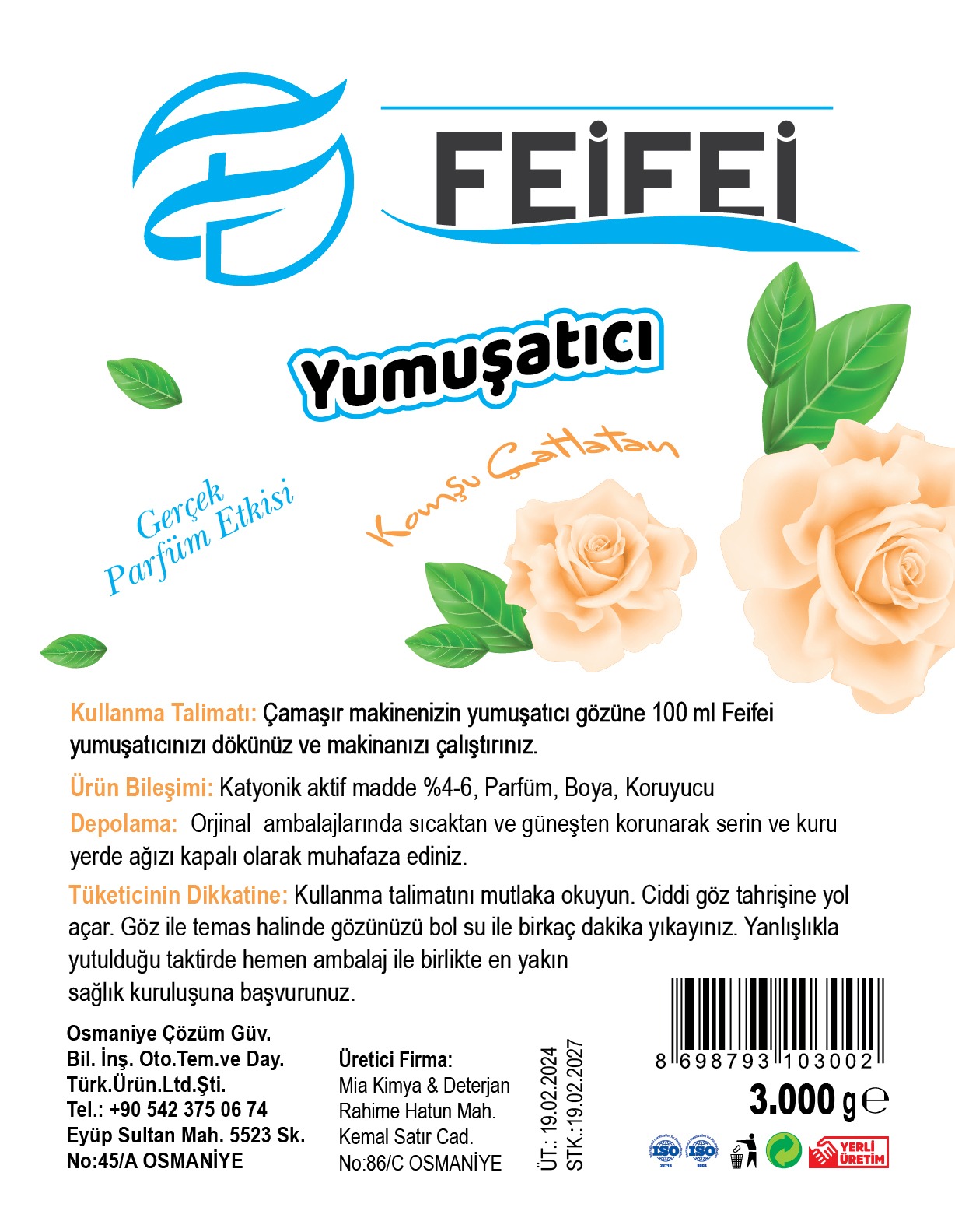 Konsantre Komşu Çatlatan Yumuşatıcı 3 Kg